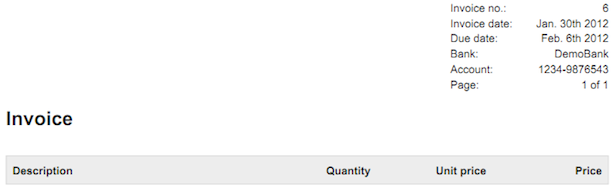 Billy Regnskabsprogram og engelsk invoice